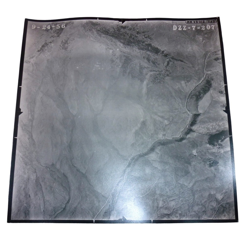 Vtg 1956 Aerial Survey Photo 9x9 Black White Topography Map DZZ-7-207 9-24-56